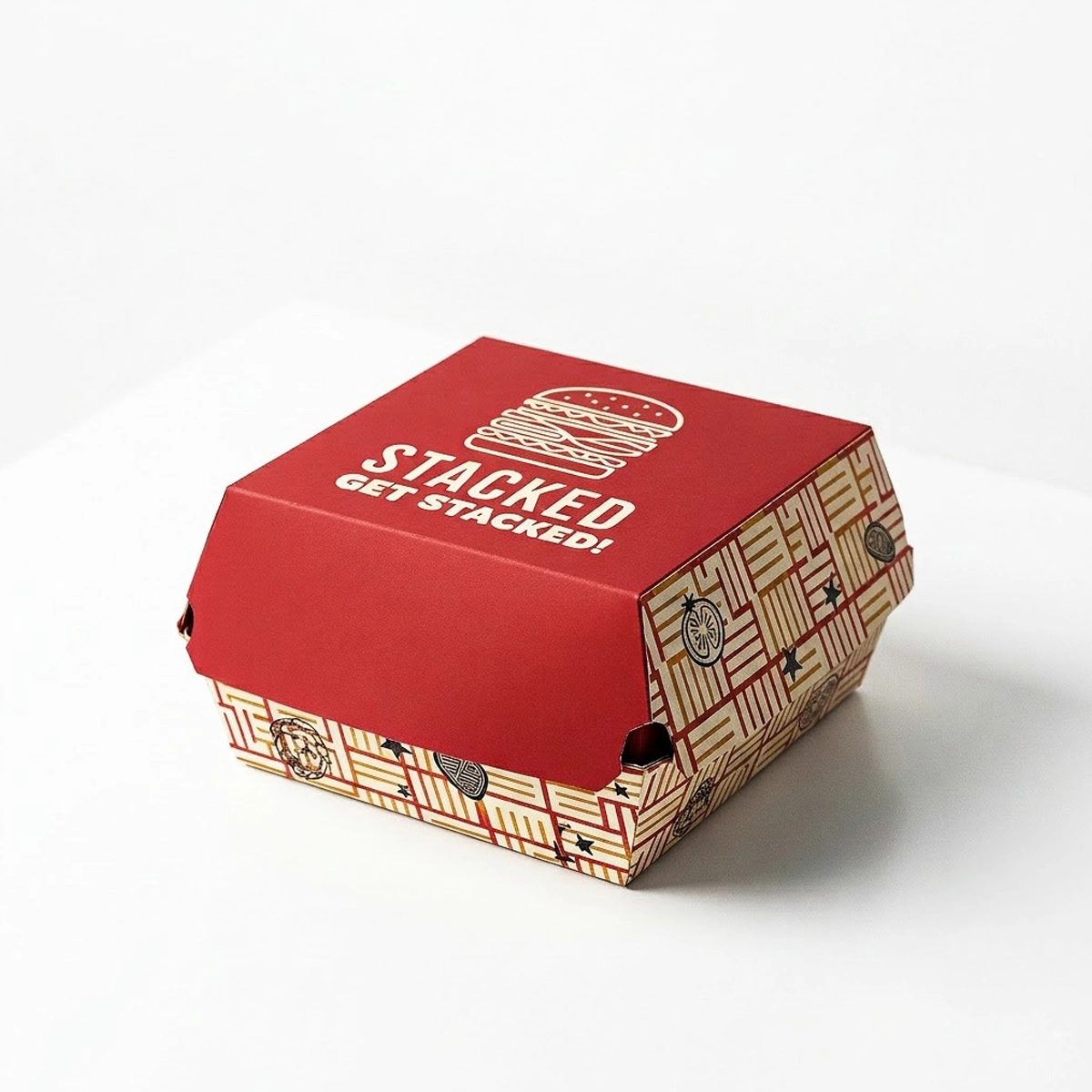 Custom printed clamshell burger box
